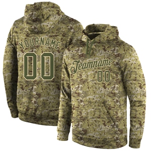 Sweat-shirt à capuche camouflage olive personnalisé, nouvelle conception, vente en gros directe, hommage aux forces armées - Product Image 1