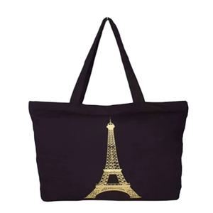 Bolso de mano de algodón orgánico de estilo bohemio con estampado personalizado para mujer XL lona ecológica con cierre abierto tipo automango - Product Image 1