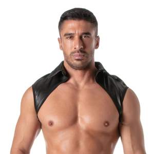 Harnais en vinyle à fermeture éclair rouge pour homme, tenue de club fetish, ajustement réglable - Product Image 2