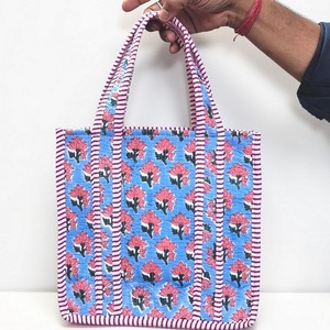 Quilted Cotton Mini <b>Lunch</b> <b>Bag</b> Floral Abstract Print Handbag Block Printed Shopping <b>Bags</b> Beach <b>Bag</b> Travel and Mini Tote <b>Bags</b> - Product Image 2