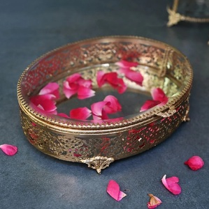 Caja Ovalada de Latón Dorado, Caja de Joyería Hecha a Mano, Caja Decorativa de Metal para Anillos, Pendientes, Regalo de Tesoro Antiguo para Mujer - Product Image 1