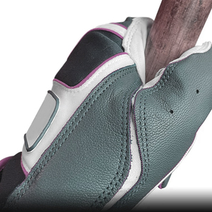 Guantes de Béisbol para Hombre, Diseño Moderno en Blanco y Negro, Antideslizantes, de Cuero y Tela, Cómodos para Bateo - Product Image 3