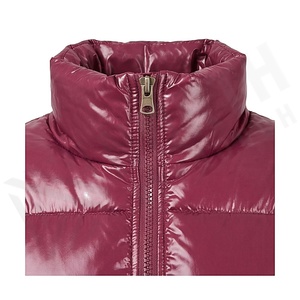 Hooded Quilted Waterproof <b>Bubble</b> Jacket Black Full Sleeve Winter Windproof Cotton Shell Knitted Fabric Polyester Filling Stand - Product Image 4