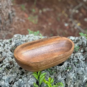 Bol à pâte moyen en bois d'acacia, 10 oz, 8"x4”x2” |   Vase à bougie |   Bol ovale |   Bols à bougies |   Décor en bois |   Décoration intérieure | - Product Image 1