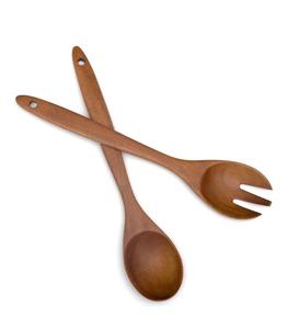 Cuchara y Tenedor de Madera de Acacia al por Mayor para Ensaladas, Frutas y Postres, Utensilio para Servir Ensaladas y Frutas - Product Image 1