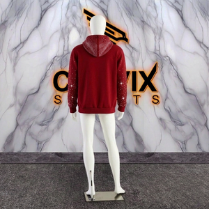 Fabricante de Ropa OEM, Sudadera con Cierre y Pedrería con Logotipo Personalizado y Pantalones Deportivos, Conjunto de 2 Piezas, Trajes Deportivos para Hombre - Product Image 3