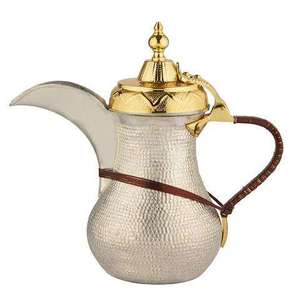 Bouilloire à thé Dallah de qualité supérieure en acier avec finition polie et design classique plaqué or, écologique, prix abordable - Product Image 2
