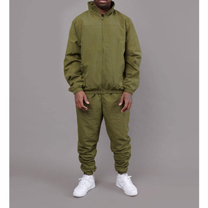 Conjunto de Chaqueta y Pantalones Deportivos para Hombre, Cortavientos con Cierre, Transpirable, de Nailon, Dos Piezas - Product Image 1