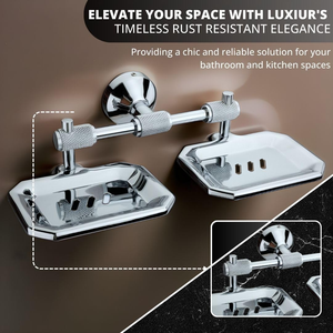 Jabonera Doble de Metal para Montar en la Pared, Acabado Cromado, Soporte Doble para Jabón, Bandeja para Jabón para Montar en la Pared del Baño - Product Image 3