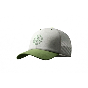 Gorra de béisbol estilo camionero premium en blanco y verde – Gorra ajustable con cierre a presión y logotipo circular bordado - Product Image 3