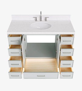 Mueble de Baño Mary de 48 Pulgadas Hecho a Medida, Solo Mueble con Lavabo Individual, 3 Opciones de Acabado, Fabricante OEM de Vietnam - Product Image 4