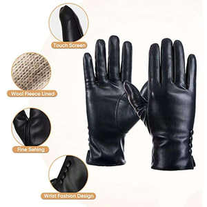 Guantes de Conducción de Piel de Ciervo con Pantalla Táctil, Guantes de Conducción de Cuero Genuino - Product Image 2