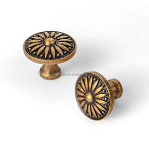Handmade Vintage <b>Brass</b> Knobs Unique Cabinet <b>Drawer</b> <b>Pull</b> Handles Artistic Furniture Hardware Accessories Decorative Craft Style - Product Image 4