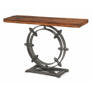 <b>Industrial</b> <b>Console</b> <b>Table</b> Metal Base solid wood top <b>Console</b> <b>Table</b> Entryway <b>Table</b> <b>Industrial</b> Furniture - Product Image 1