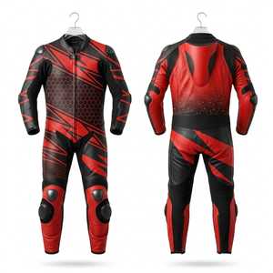 Vêtements de moto en cuir personnalisés, coupe-vent, imperméables, respirants, séchage rapide, grande taille, unisexe, résistance aux chocs 700g, été/hiver, course - Product Image 1