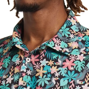 T-shirt décontracté d'été pour homme en polyester tricoté respirant, couleur unie, manches courtes, idéal pour le golf - Product Image 5