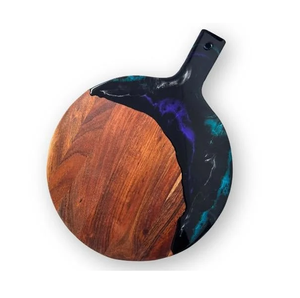 Planche à découper en bois et résine époxy, taille personnalisable, vente en gros, logo personnalisé, bois d'acacia et résine époxy - Product Image 1