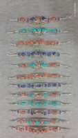 Bracelets tibétains en argent avec incrustations de turquoise, style ethnique classique, bijoux unisexes, cadeau pour l'anniversaire du bouddhisme tibétain