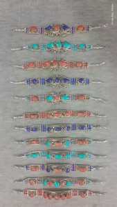 Bracelets tibétains en argent avec incrustations de turquoise, style ethnique classique, bijoux unisexes, cadeau pour l'anniversaire du bouddhisme tibétain - Product Image 4