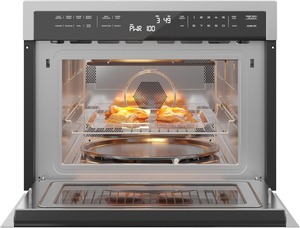 24 Inch Built-in Convection Oven and Microwave Combination with Broil, Soft Close Door, 1000 Watt <b>Power</b>, Stainless Steel Finish - Product Image 6