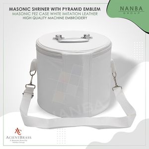 Étui pour chapeau de franc-maçon NANBA GROUP avec emblème pyramidal Shriner brodé à la main, en similicuir, fermeture éclair, pour usage extérieur, à porter à l'épaule - Product Image 3