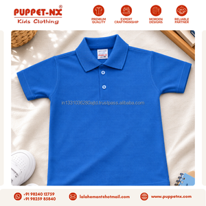 Camiseta Polo Azul Rey de Manga Corta para Niños Puppetnx de la Mejor Calidad, Mezcla de Poliéster/Algodón, Uniformes Escolares - Product Image 5