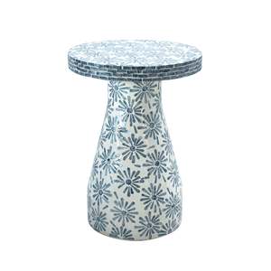 Natural Mother Of Pearl Side <b>Table</b> Capiz Shell <b>Mosaic</b> Accent Stool Sea Shell Inlay Furniture For Living Room Home Decoration - Product Image 1