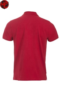 Polo de Manga Corta Rojo para Hombre, de Algodón, Color Sólido, Informal, Tejido Piqué, Desodorante, Transpirable, Antiolores - Product Image 2