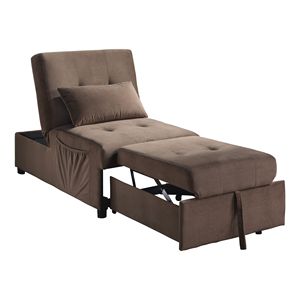 1pc <b>Brown</b> Velvet Tufted Modern Lift Top Storage Bench Solid Wood <b>Sofa</b> <b>Bed</b> with Pull Out Feature Home Furniture - Product Image 6
