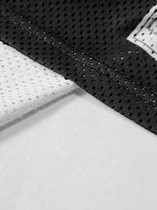 Chemise zippée graphique noire surdimensionnée en gros, numéro 33, streetwear, manches courtes, fabricant OEM - Product Image 4