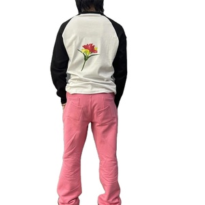 Pantalon évasé personnalisé de haute qualité pour hommes, décontracté, avec strass, respirant, avec ceinture élastique, design à la mode, pantalon de survêtement évasé - Product Image 5