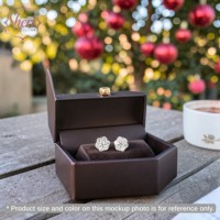 [Sheri Jewels] Anting Wanita Gaya Bunga Klasik 18K Emas Putih Solid Berlian Alami 0,26ct Potongan Cemerlang Warna F-G SI1-2