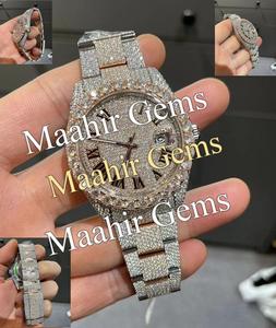 Premium Luxury Customizable Yellow Gold Black Iced VVS Moissanite Diamond ETA Men's <b>Mechanical</b> <b>Watch</b> Stainless Steel White Gold - Product Image 4