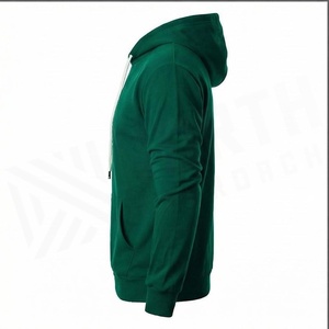 เสื้อฮู้ดผู้ชายสีเขียวทรงปกติ ผ้าฝ้ายลำลอง มีกระเป๋าหน้า ระบายอากาศได้ดี เหมาะสำหรับใส่ในฤดูใบไม้ร่วง - Product Image 3