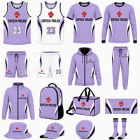 Ensemble d'uniformes de basketball personnalisés CATCH FIELDS, maillot sublimé, short, veste à capuche, sac à dos, chapeau, chaussettes, ballon, unisexe, adulte, toutes saisons