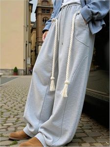 Men's Baggy Pants Barrel Y2k Rope <b>Drawstring</b> Wide Leg Oversized Track Pants Streetwear <b>Trousers</b> - Product Image 4