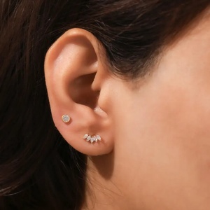 Pendientes de Diamantes Marquise Chapados en Oro de 18k, Diseño de Racimo Graduado, Par de Diamantes Naturales Brillantes, Joyería Fina para Mujer - Product Image 3