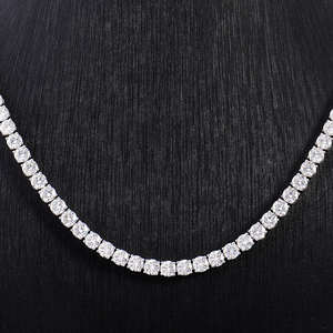 Premium Quality Hip Hop VVS Moissanite Link Chain Tennis Necklace Diamond Look Available Sale - Product Image 1