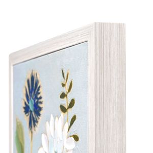 ชุดภาพศิลปะติดผนังลายดอกไม้ร่วมสมัย 2 ชิ้น พิมพ์บนผ้าใบสีน้ำเงิน - Product Image 3