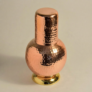 Botella de Agua de Cobre con Tapa, Grabada y Martillada, Moderna, Reutilizable, Portátil, para Viajes, SOFIYA CRAFT - Product Image 6