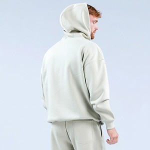 Sudadera con Capucha Personalizada al por Mayor con Logotipo Frontal para Hombre, Color Sólido, Manga Regular, Bolsillo, Resistente al Viento, Forro Polar de Poliéster/Algodón, 330g/450g - Product Image 3