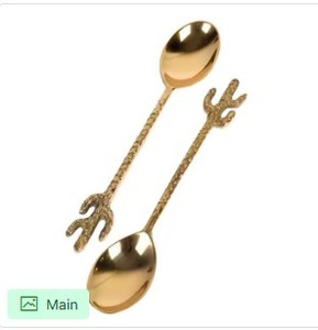 Elegante Juego de Cucharas de Hoja de Oro, Cucharas de Postre de Metal Premium, Cucharas Decorativas para Servir, Vajilla de Lujo Duradera, Listo para Regalo - Product Image 5