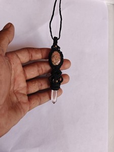 สร้อยคอจี้คริสตัลควอตซ์ใสธรรมชาติทำมือ พร้อมเชือกปรับได้ สีน้ำตาลอมแดง ขายส่ง สไตล์โบโฮ สำหรับบำบัดรักษา - Product Image 4
