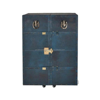 Armoire de bar en cuir Meubles de rangement modernes Buffet chamois vert Buffet de bar à 2 portes Rangement de luxe fait à la main Meubles de salon