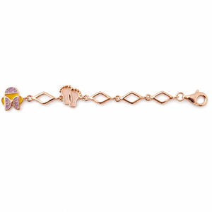 Bracelet en argent sterling 925 avec breloques papillon et éléphant, design géométrique à maillons polis, bijoux pour filles pour le quotidien et les fêtes - Product Image 4