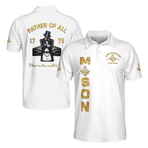 Polo personnalisé Rose des Sept Sceaux DOS Fraterner Masonic Sisters Franc-Maçonnerie pour femmes, chemises sur mesure de haute qualité - Product Image 1