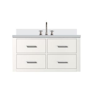 Singolo bianco da 36 pollici. L X 22 Pollici Mobile da Bagno con Top in Marmo Coltivato e Set Rubinetto per Bagni Piccoli - Product Image 1