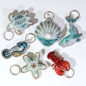 Llavero de Estilo Boho con Cuentas Bordadas, Llavero Artesanal Único con Cuentas, Llavero Decorativo con Bordado, Llavero de Lujo Hecho a Mano con Cuentas - Product Image 4