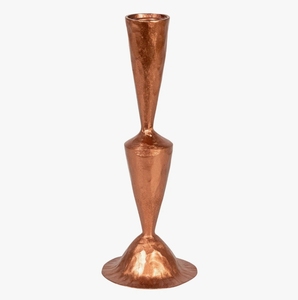 Support de bougie conique en cuivre martelé, style moderne et sculptural, centre de table, décoration intérieure, Noël - Product Image 2