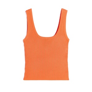 Camiseta sin mangas básica de algodón acanalado transpirable para mujer, elegante y a la moda, estilo casual urbano. - Product Image 6